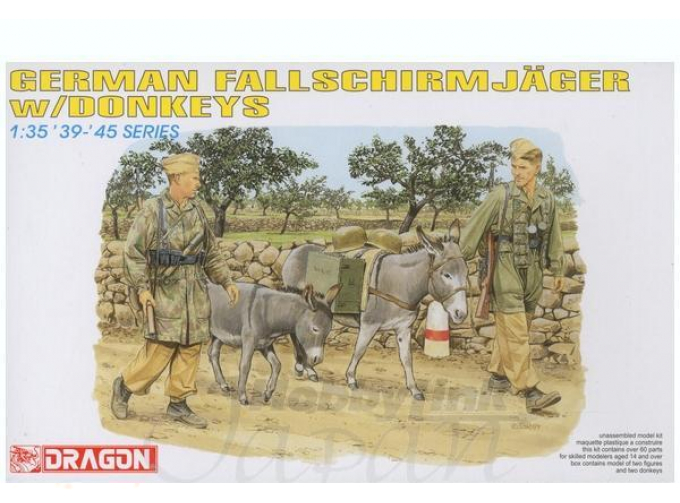 Сборная модель GERMAN FALLSCHIRMJÄGER w/DONKEYS