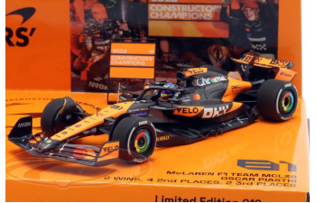 Набор из двух модели McLAREN MCL38 Winner Lando Norris & 10th Oscar Piastri Abu Dhabi GP Constructors' World Champion Formula 1  (2024)