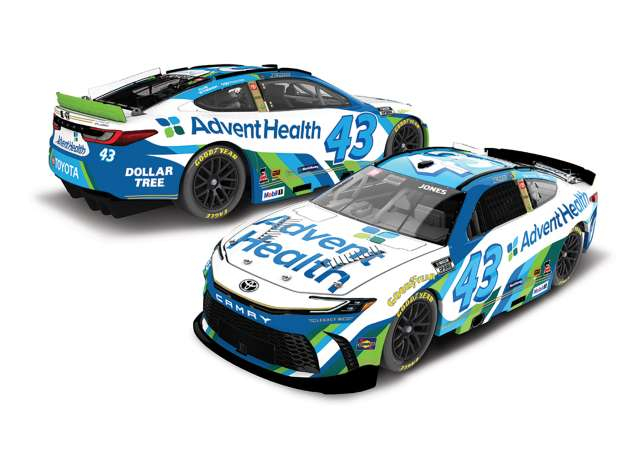 Toyota Camry XSE #43 Erik Jones *Adventhealth*, green/white/blue 2026