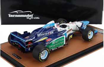 BENETTON F1 B196 Team Renault Mild Seven №4 Monaco Gp (with Pilot Figure) (1996) Gerhard Berger, White Light Blue Green