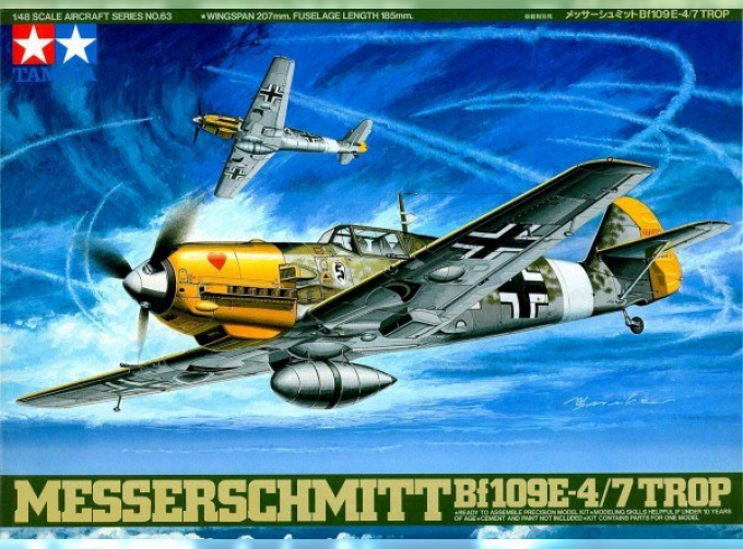 Сборная модель самолет Messerschmitt Bf109 E-4/7 TROP