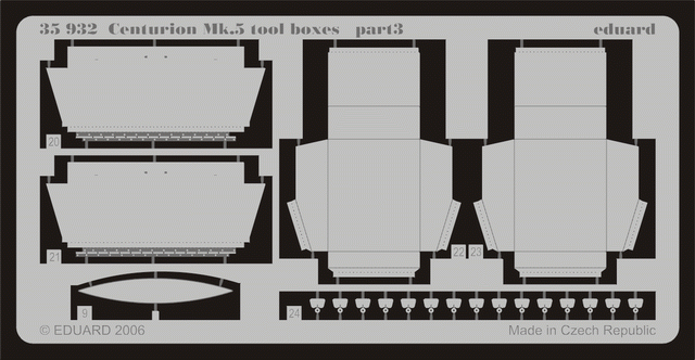 Фототравление Британский средний танк Centurion Mk 5 (ящики ЗИП)