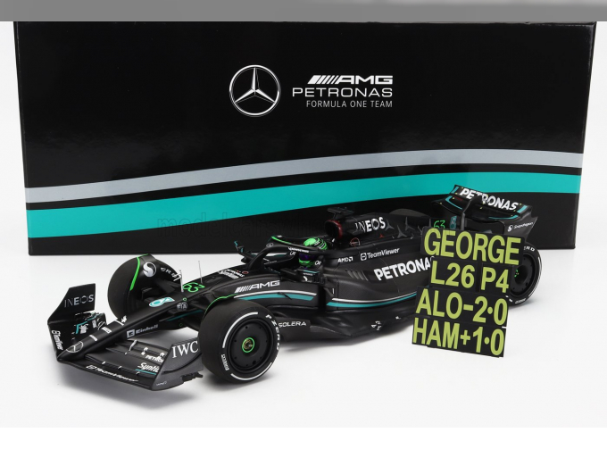 MERCEDES-BENZ GP F1 W14 Team Mercedes-amg Petronas Formula One №63 7th Bahrain Gp With Pit Board (2023) George Russel, Matt Black