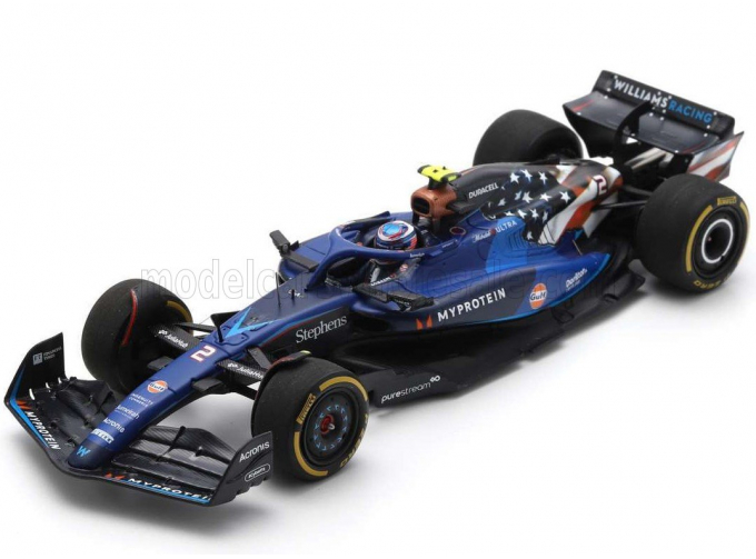 WILLIAMS F1 Fw45 Team Williams Racing Gulf N 2 Austin Usa Gp (2023) Logan Sargeant, Blue