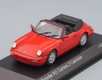 PORSCHE 911 Carrera 2 Cabriolet 1990, red