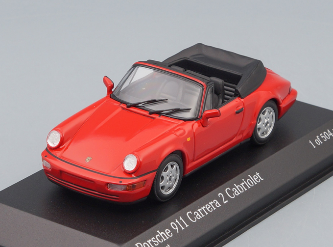 PORSCHE 911 Carrera 2 Cabriolet 1990, red