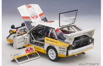 AUDI QUATTRO S1 #5 Rally San Remo winner W. Röhrl/C. Geistdörfer(1985), white/yellow