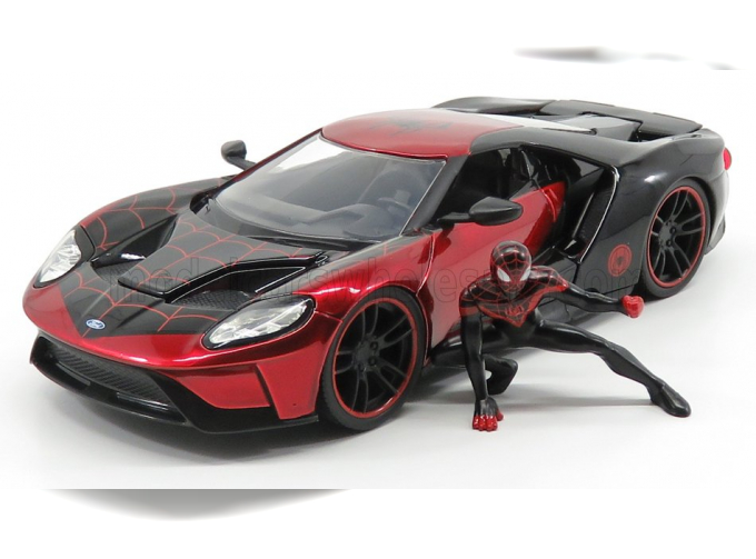 FORD Gt 2017 With Spiderman Figure, Red Blue