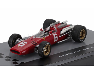 FERRARI F1 312 F1-66 №6 Season (1966) Ludovico Scarfiotti - Con Vetrina - With Showcase, Red