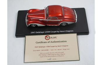 DELAHAY 135 MC coupe (1947), red/white