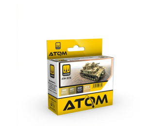 Набор акриловых красок ATOM цвета Немецкого африканского корпуса времен Второй мировой / D.A.K Colors WWII Set