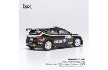 SKODA Fabia Rally2 Evo Team Orlen №22 Rally Japan 2024 Kajetan Kajetanowicz - Maciej Szczepaniak, Brown