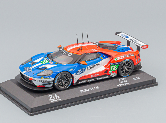 FORD Gt 3.5l Turbo V6 Team Ford Chip Ganassi Usa Lhd №68 Winner Lmgte Pro Class 24h Le Mans (2016) Joey Hand - Dirk Muller - Sebastien Bourdais, Blue Red White