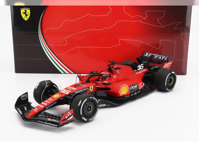 FERRARI F1 Sf-23 Team Scuderia Ferrari №16 4th Singapore Gp (2023) Charles Leclerc, Red Black