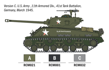 Сборная модель SHERMAN M4a3e8 Tank Military With 3 Acrylic Brush Markers 1942