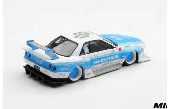 NISSAN Skyline GTR (R32) LBWK Kaido Works Amoculture (2026), white/blue