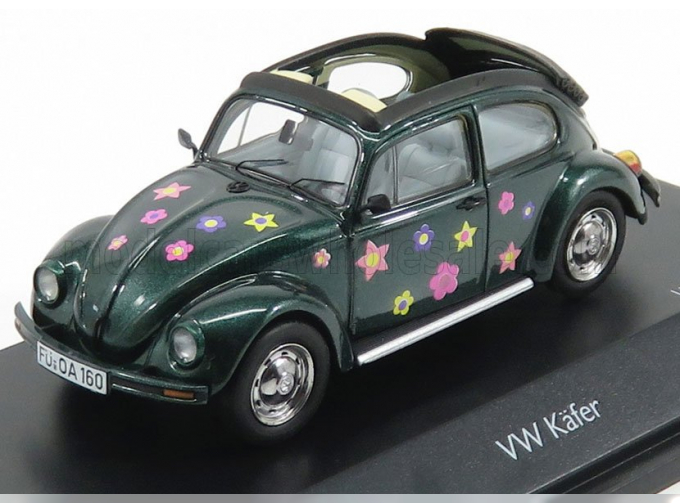 VOLKSWAGEN Beetle Kafer Blumen Cabriolet Open (1958), Green Met