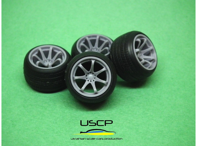 Комплект колес (16 дюймов) XXR 522 с резиной (стенс) для Tamiya Aoshima Hasegawa