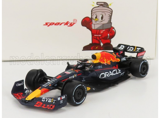 RED BULL F1 Rb18 Team Oracle Red Bull Racing №1 Season World Champion (2022) Max Verstappen, Matt Blue Yellow Red