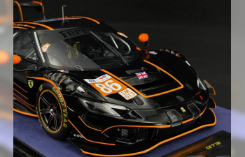 FERRARI 296 Gt3 3.0l Turbo V6 Team Gr Racing №86 24h Le Mans (2024) Riccardo Pera - Daniel Serra - Michael Wainwright - With Showcase - Con Vetrina, Black Orange