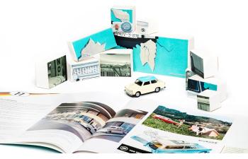 Сборная модель Trabant P 601, beige / blue