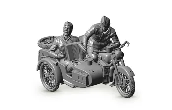 Сборная модель Советский мотоцикл М-72 с коляской (подарочный набор)