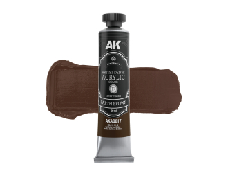 Краска акриловая ARTISTIC DENSE в тюбике - Земляной коричневый / EARTH BROWN – ARTISTIC DENSE ACRYLIC COLOR, 20 мл