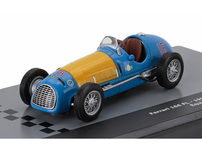 FERRARI F1 166fl Team Equipo Argentino №16 Season (1949) Juan Manuel Fangio - Con Vetrina - With Showcase, Light Blue Yellow