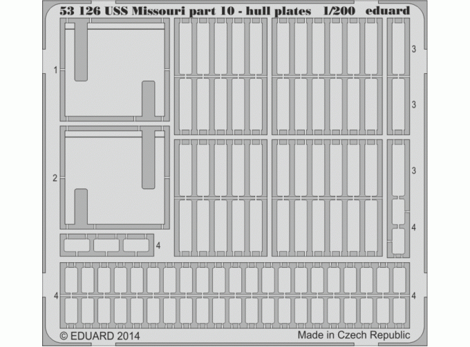 Фототравление USS Missouri part 10 - hull plates