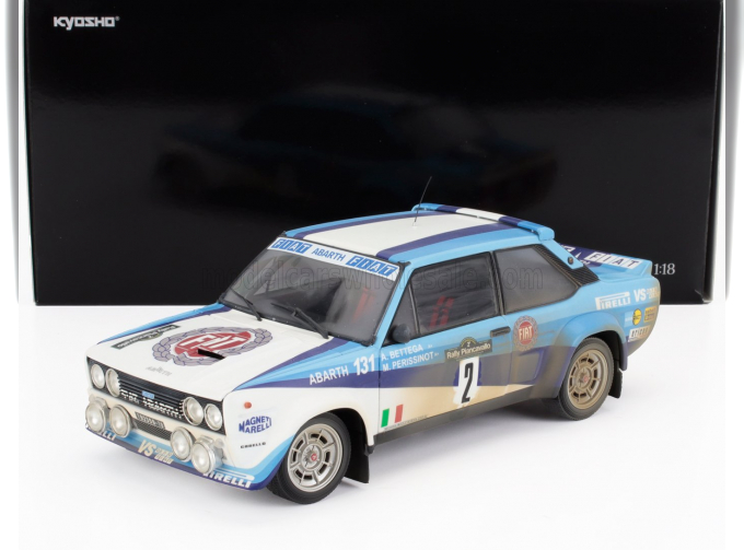 FIAT 131 Abarth (dirty And Night Version) №2 4th Rally Piancavallo (1981) Attilio Bettega - Maurizio Perissinot, White 2 Tone Blue