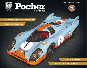 Сборная модель PORSCHE - 917K N 1 RACING GULF EDITION 1971 - LIGHT BLUE ORANGE