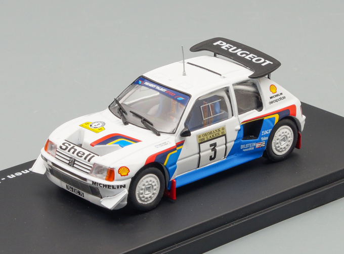 PEUGEOT 205 Turbo V16 Evo 2 N3 Winner Rally 1000 Lakes (1985) T.Salonen - S.Harjanne, White Blue