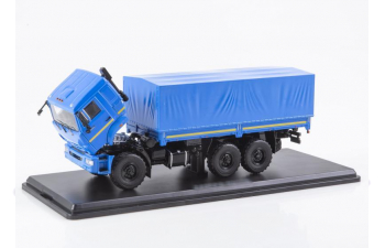 Камский грузовик 43118 рестайлинг бортовой с тентом, синий