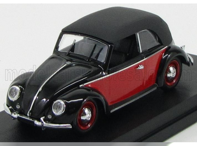 VOLKSWAGEN Beetle Cabriolet Closed Karmann (1949), Red Black