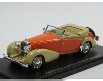 Hispano-Suiza J12 Cabriolet by VanVooren 1934, open roof (orange / beige)
