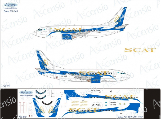 Декаль на боенг 737-500 (SCAT)