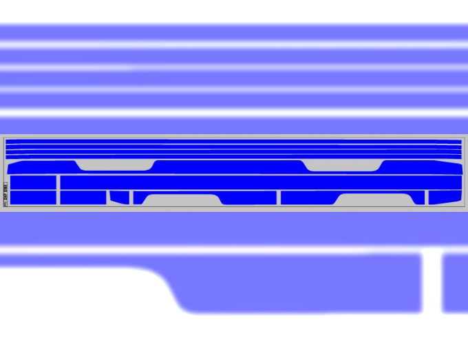 Набор декалей полосы на низ для Трамвая КТМ-5М3 синий (100х360)