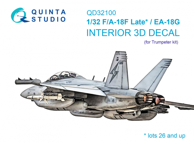 3D Декаль интерьера кабины F/A-18F late / EA-18G (Trumpeter)