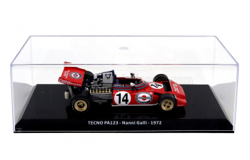 TECNO F1 Pa123 Team Martini Racing №14 Season (1972) Nanni Galli - Con Vetrina - With Showcase, Red