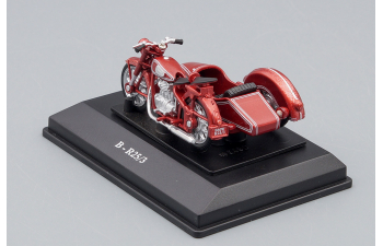 BMW R25/3 motorcycle with sidecar, red-burgundy