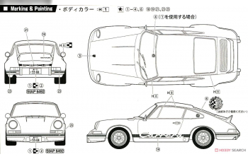 Сборная модель Porsche 911 Carrera RS 73