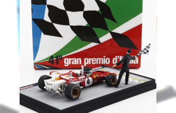 FERRARI F1 Diorama 312b №4 Winner Italy Monza Gp (1970) Clay Regazzoni With Figures, Red White