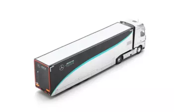 MERCEDES-BENZ Actros Mp4 1851 Truck Car Transporter Team Mercedes-amg Petronas F1 Formula One Season (2023), Silver Black Green