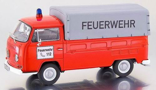 VOLKSWAGEN T2a Van PICK-UP FEUERWEHR 1973, red