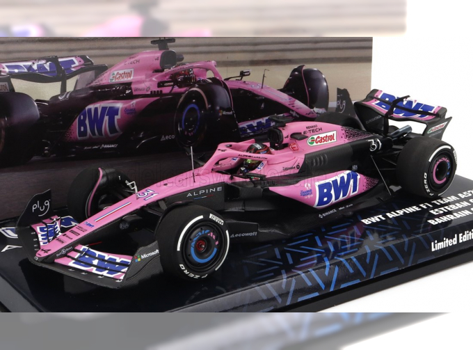 RENAULT F1 A523 Team Bwt Alpine №31 Bahrain Gp (2023) Esteban Ocon, Pink Blue Black