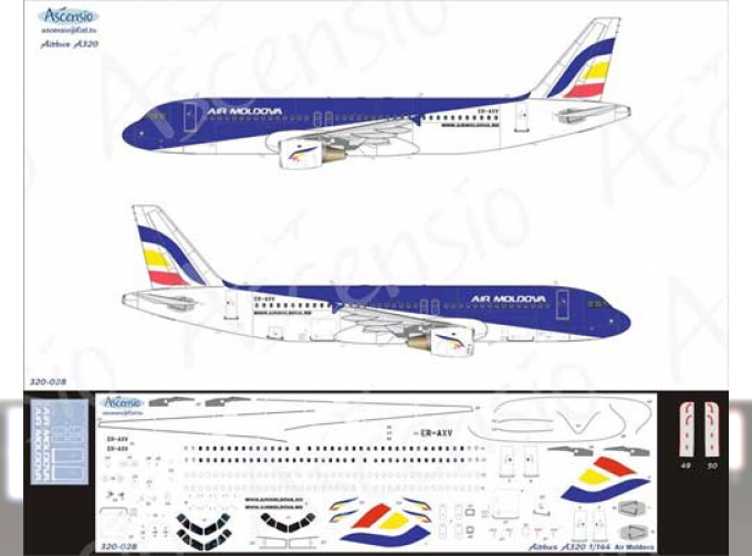 Декаль на самолёт A320 (Air Moldova)