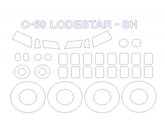 Набор масок окрасочных для Lockheed C-60 Lodestar + маски на диски и колеса