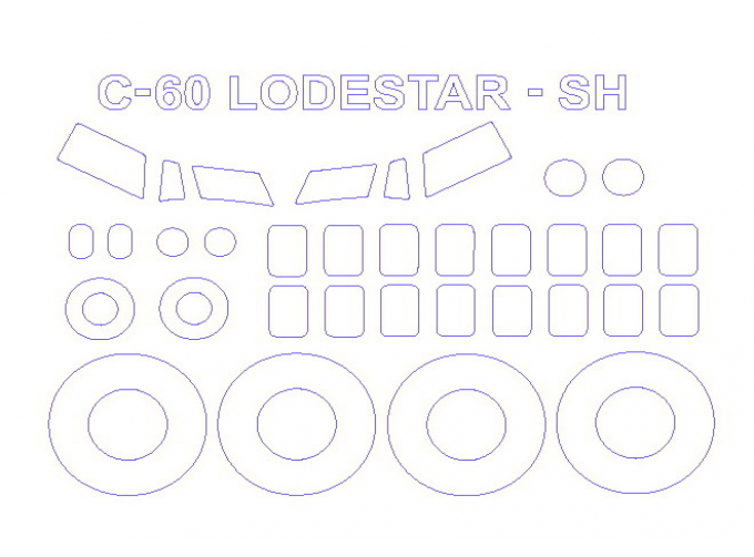 Набор масок окрасочных для Lockheed C-60 Lodestar + маски на диски и колеса