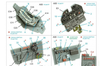 3D Декаль интерьера кабины P-40F WarHawk (Trumpeter)