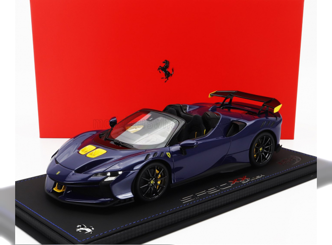 FERRARI Sf90 Xx Stradale Spider (2024) - Con Vetrina - With Showcase, Blu Elettrico - Blue Yellow